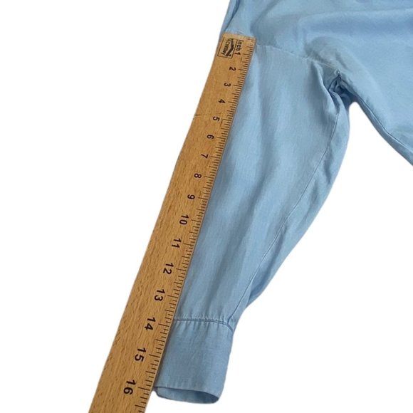 Zara Light Blue Longline Long Sleeve Lyocell Doleman Sleeve Top size Medium - Picture 5 of 8